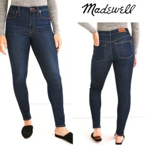 Madewell Womens Curvy High Rise Skinny Denim Blue Jeans